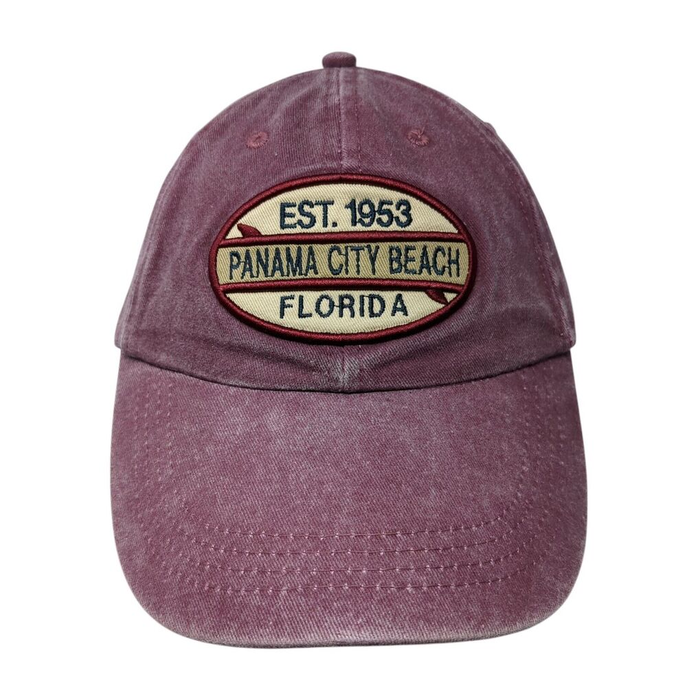 Panama City Beach Florida Slideback Hat Red One Size Adjustable DK Caps